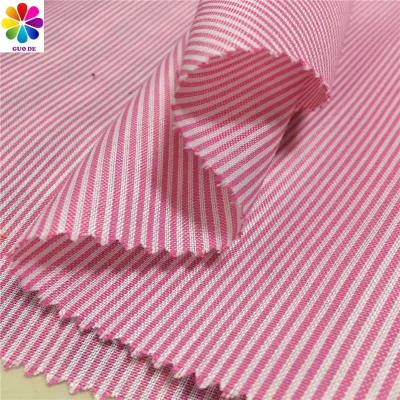 New 100% Polyester Yarn-Dyed Stripe Plaid Seersucker Fabric Polo Shirt Breathable Woven Terry Home Textile Swimwear Boys Girls