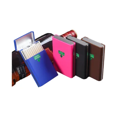 Wholesale Cigarette Packaging 20 Pcs Automatic Release Switches Plastic Colorful Lady Portable Travel Cigarette Storage Box Case