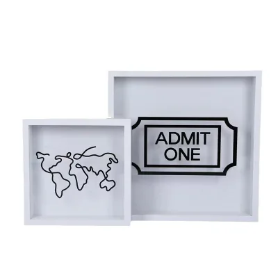 Adventure Archive Box, Travel Shadow Box Frame, Memory Box for Keepsakes, Ticket Collection Holder with Slot