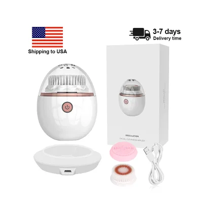 USA Stock Multi-functional Acne Silicone Deep Facial Cleanser Brush Sonic Electric Facial Cleansing Pore Cleaner Exfoliator IPX7
