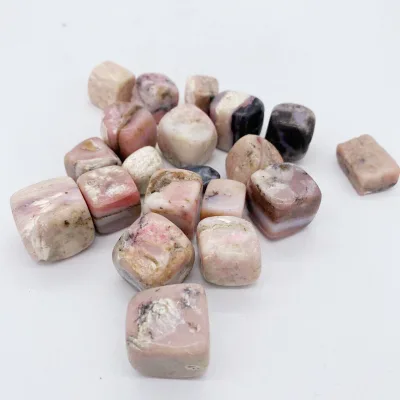 Natural Polished Cube pink Opal Crystal Square Tumbled Stone for Healing
