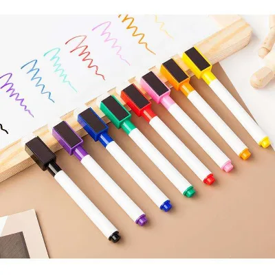 Stationery Accessories Multi Color 10MM Whiteboard Empty Dry Erase Pens Whiteboard Marker Pen With Eraser