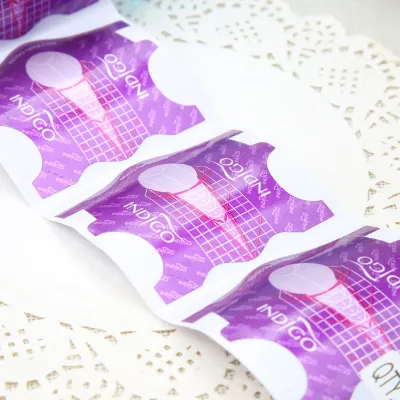 Custom Logo Aluminum Foil Paper Nail Forms Professional Nail Extension Forms Disposable Acrylic Nail Form for Nail Salon
