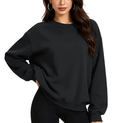 Women's Sweatshirt Cotton/Polyester Loose Plus Size Custom ODM OEM Soft Casual for Spring Fall Daily Sports Wear for Woman
