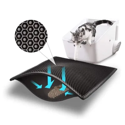 Hot Selling Waterproof Anti Slip Anti Scratch Double-layer Design Pet Mat Anti Splash Cat Litter Box Mat