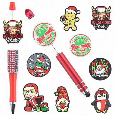 Pre-Order Bonus New Arrival 15mm Focal Beads Silicone and PVC Football and Princess for Thanksgiving and Christmas Day