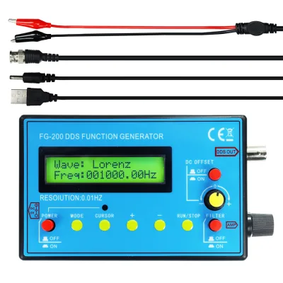 FG-200 FG-100 DDS Function Signal Generator Frequency Counter 0.01Hz - 500KHz Signal Source Module Sine+Square+Sawtooth Waveform