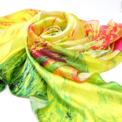 Satin Digital Printed silk scarf