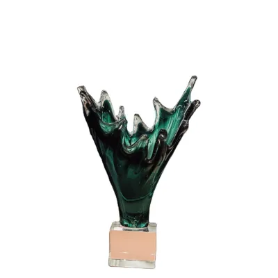 Modern Wave Inspired Sculpture Decorative Statue for Home Office or Bathroom Accent Art Piece