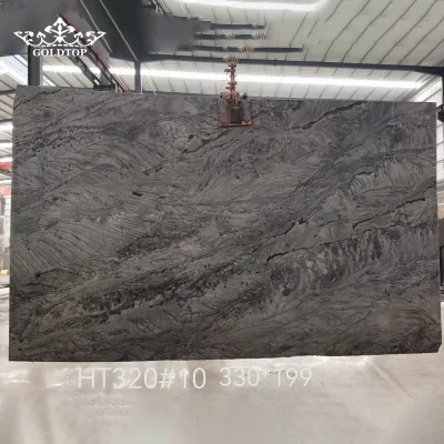 GOLDTOP Luxury Polished Shangri La Gray Marble Ethereal Cloud Vein Slabs for Hotel Lobbies and Tranquil Residential Flooring