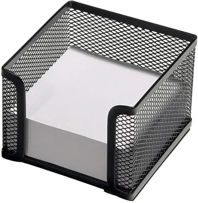 Basy Hot Sales Black Desktop Metal Mesh Memo Holder Table Sticky Note Organizer Iron Storage Box for Office School Home