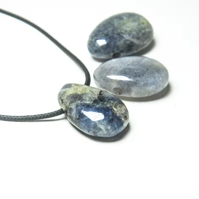 Ada Natural Violet Iolite Bead TeardropSmooth Polished Gemstone for DIY Necklace Spiritual Healing Crystal Cordierite Pendant