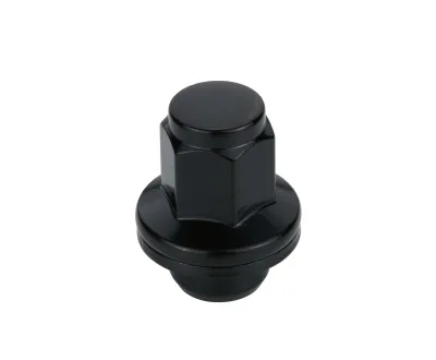 Black Steel Wheel Lug Nuts with Flat Washer M14x1.50 Thread Size 22mm Hex for 17240BK
