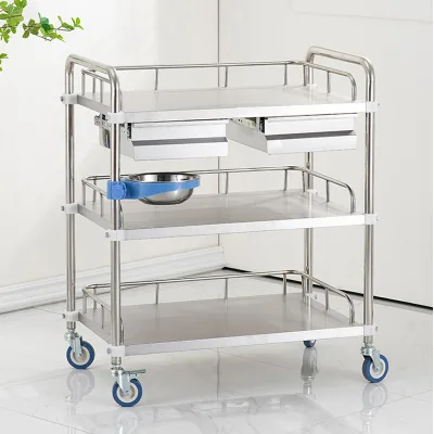 Hospital Nursing Cart Medical Treatment Trolley Multi Layer Storage Cart