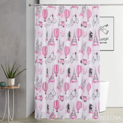 PVC Curtains Waterproof Curtains 3D Sustainable Shower Curtains for Bathroom