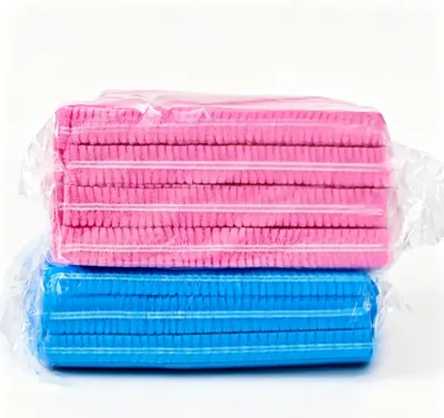 Factory Wholesale Double Elastic Band for Bouffant Cap 24" 21" Disposable Bouffant Caps Black Color Disposable Bouffant Cap