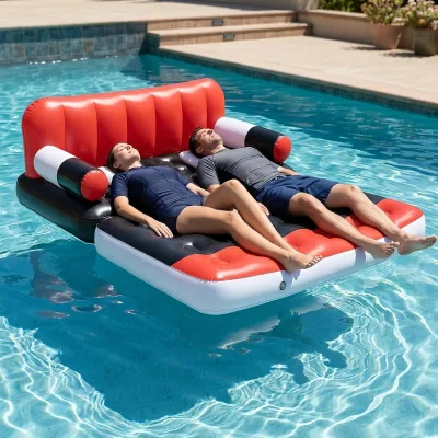 Inflatable Pool Float Foldable 2-in-1 Floating Air Bed