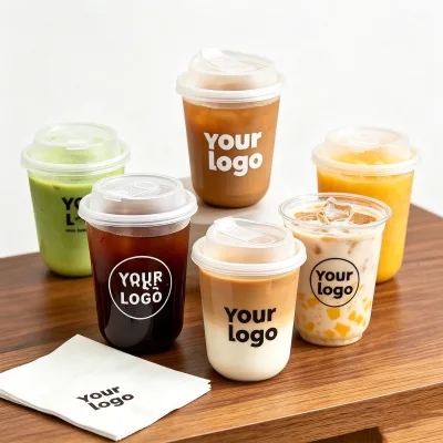 500ml 200ml Mousse Cups Ps Material Injection Hard Wall Disposable Pudding Dessert Cup Ice Cream Cups With Lid Matcha Beverage