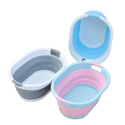 Small Size Children's Foldable Bathtub for Bathing Multi Functional Folding Basin, Suitable for Bathing Laundry and Storage