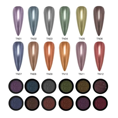 Hot Selling Mirror Powder Nail Art Pigment Manicure 12 Colors Design