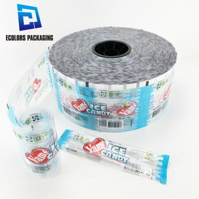 100ml 120ml 150ml LOW MOQclear Laminated Food Grade Custom logo Printing Ice Cream Pop Sachet Stick Packaging Film