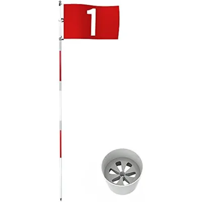 Mini Golf 3-foot Detachable Golf Flagpole and Hole Cup Belt Connector Are Suitable for Indoor and Outdoor Practice.
