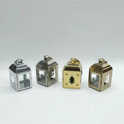 Handmade Customize Metal Mini Lanterns Stainless Steel Candle Jars for Home Office & Christmas Ornament Decor