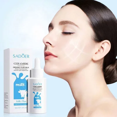 SADOER Private Label Wholesale Ceramide Milk Facial Serum Vegan Organic Skin Care Pore Shrinking Brightening Facial Serum