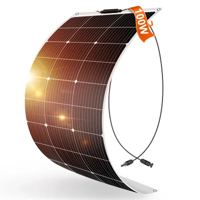 For High Efficiency 22% ETFE Sunpower Flexible Solar Panel 12V/18V 50W/75W/100W/150W Anodized Aluminium Alloy Frame 5 Year