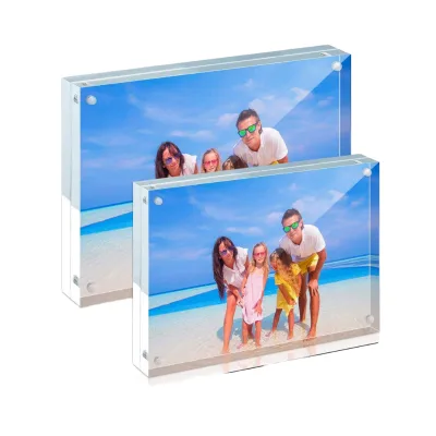 4x6inch Clear Acrylic Picture Frame Acrylic Photo Frame Horizontal Magnetic Double Sided Acrylic Frames 12+12MM Thickness