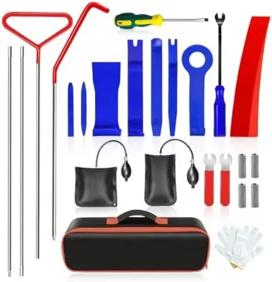 Professional Non-Marring Auto Unlock Kit with Flexible Long Reach Rod and Pump Wedge