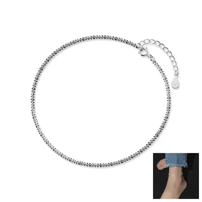 S925 Sterling Silver Gypsophila Anklet for Women Design Niche Sexy Foot Nude Chain Foot Ornament Anklet Bracelet Foot Jewelry