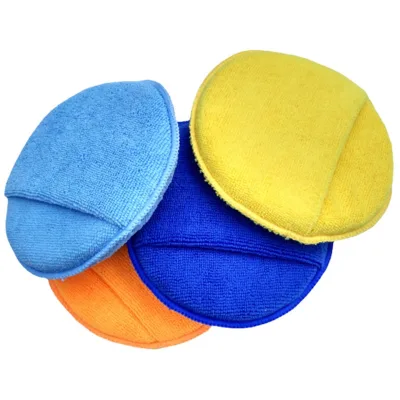 OEM and ODM Round Microfiber Sponge Applicator Soft Waxing or Polishing Pad