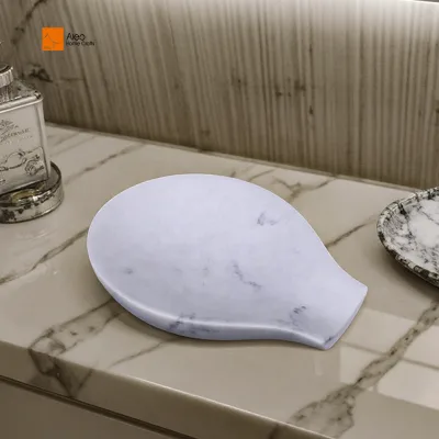 High Quality White Polystone Resin Marble Spoon and Salt Jar Tray Bar Holder for Home and Hotel Kitchen Amenities