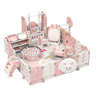 Hot Sale Indoor Playground Set for Kids Multi-Combination Plastic with Rabbit Swing Slide Fence for Baby Playpens