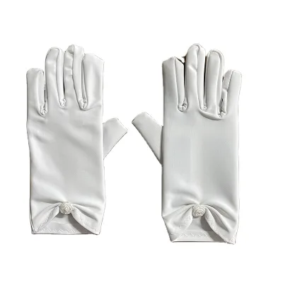 Custom Festival Party Glove White High Quality Bridal Glove Spandex Bride Wedding Gloves