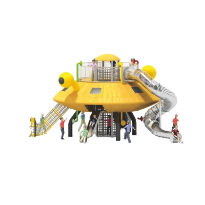 Stainless Steel Indoor/Outdoor Amusement Equipment UFO Shape Multi-purpose Children Slide & Swing