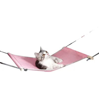 Pet Hammock Detachable Cat Summer Breathable Mesh Wooden Hammock Pet Scroll Sandwich Hammock