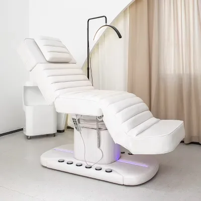 Customizable Luxury White PU Electric Beauty & Massage Bed with Logo for Hotel and Bedroom Luxury Spa Furniture