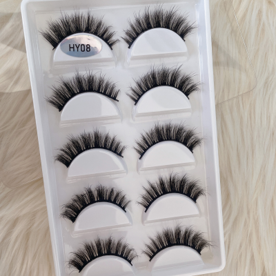 2023 New Lashes 5 Pairs 3D Faux Mink Lashes Natural False Eyelashes Dramatic Volume Lashes Fake Eyelash Extension Makeup Tools