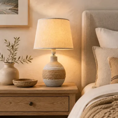 Modern LED Night Light Bedside Lamp with Ceramic E27 Holder Decorative Ceramic Body for Bedroom
