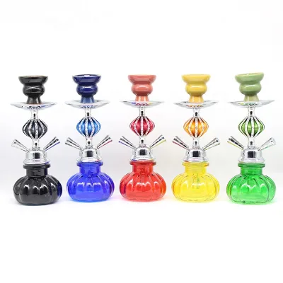 Bar Single Double Hose Bowl Tongs Charcoal Tray Narguile Accessories Small Portable Hookah Shisha Set