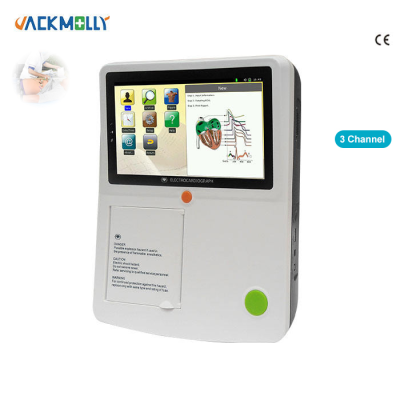 CE ECG Digital ECG Machine 3 Channel 12 Leads EKG Touch Screen Emergency Ecg