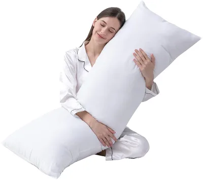 Wholesale Luxury 100% Cotton King Size Large White Inner Long Body Goose Down Pillow Insert Down Feather Pillow Insert