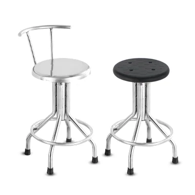 Labor Protection Industrial Round Stainless Steel Stool with Backrest CE ISO Certified for School and Hospital Use