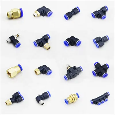 Blue Plastic Fitting Pneumatic Parts Air Quick Fitting Plastic Air Hose Connector One Touch Fitting