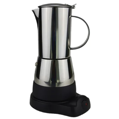 8 Cup Silver Color Thick Stainless Steel Electric Espresso Coffee Maker in New Design
