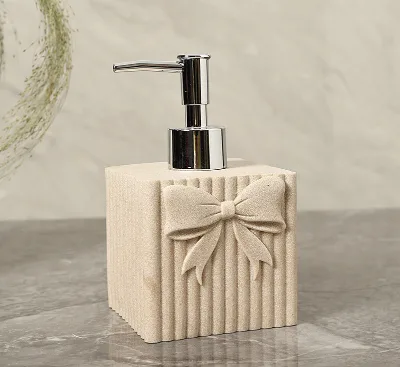 Ceramic Panda Leaf Texture Multi-purpose Lotion Shampoo Dispenser Refillable Hand Press for Bathroom Laundry Use