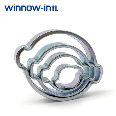 Double Ear Hose Clamp Zinc Plated Steel Crimp Type for Automotive Fuel Line Durable Connection