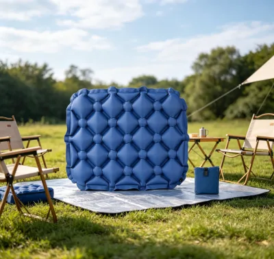 Cold Isolation Inflatable Mat for Autumn Winter Camping Skin Friendly Soft Fabric Camping Enthusiasts